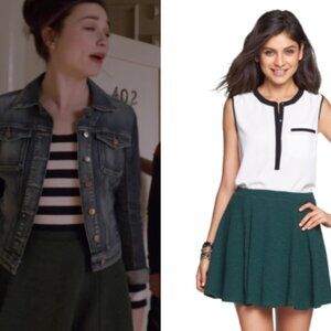 Lily White green knit skater skirt Alt/ASO Allison Argent